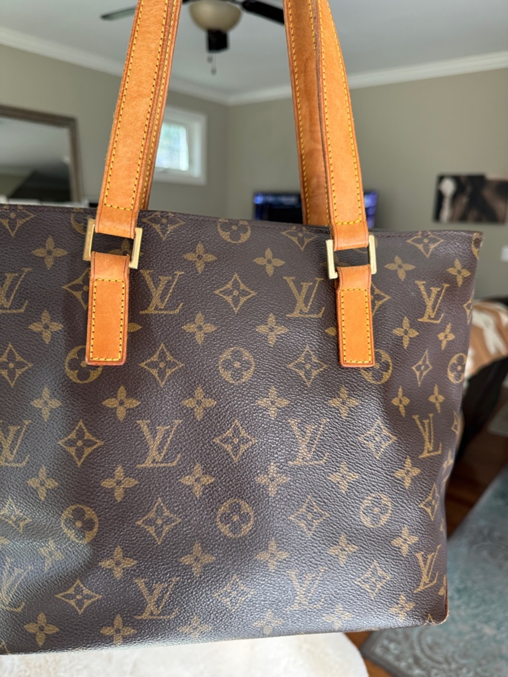 Louis Vuitton Cabas Piano Monogram Canvas shoulder bag with Vachetta trim - Picture 13 of 16